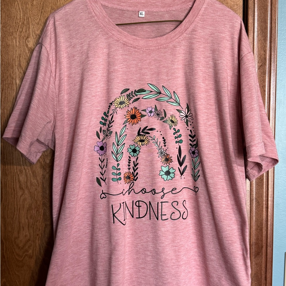 Choose Kindness Pink Floral Graphic Tee